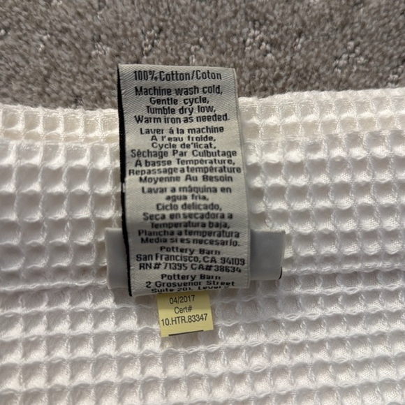 Like New Pottery Barn Waffle Weave White Shower Curtain - Picture 5 of 5